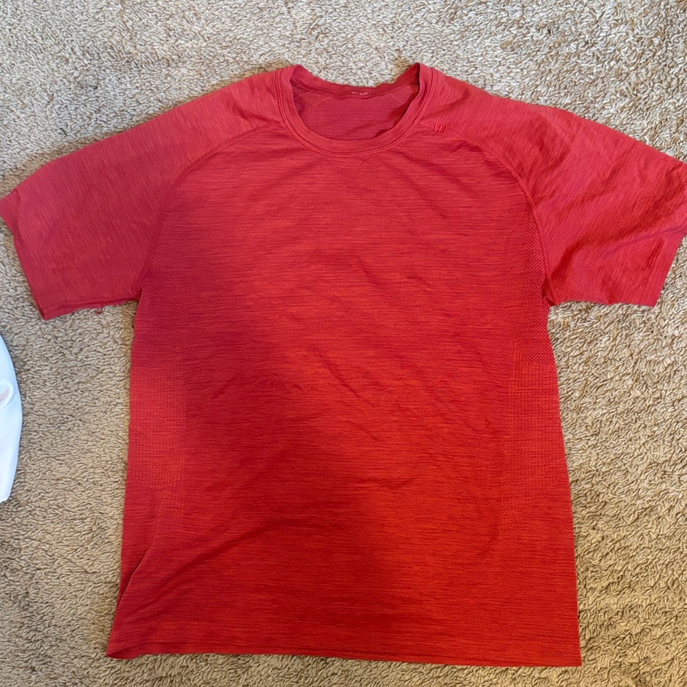 lululemon athletica Red Short Sleeve Tee